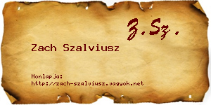 Zach Szalviusz névjegykártya